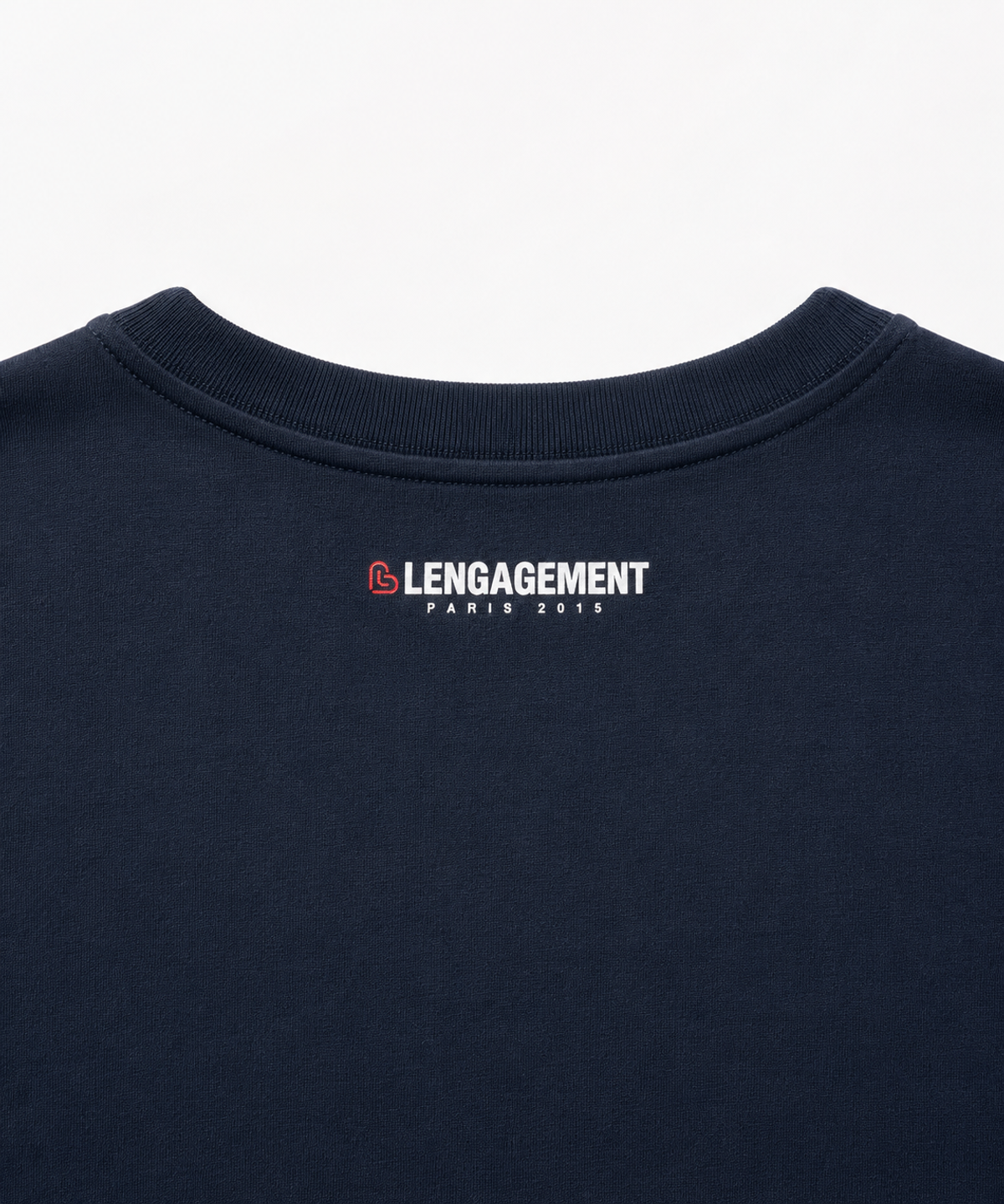 랑가주망(LENGAGEMENT) 스몰 하트 클래식 모달 반팔티 [네이비]