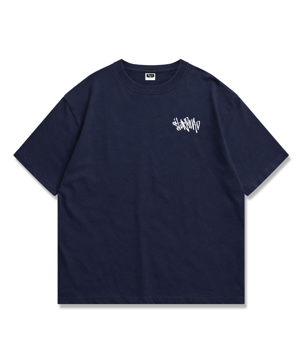 오리지널데이(ORIGINALDAY) 스탠다드 레터링 반팔 티셔츠 오버핏 남녀공용 Navy