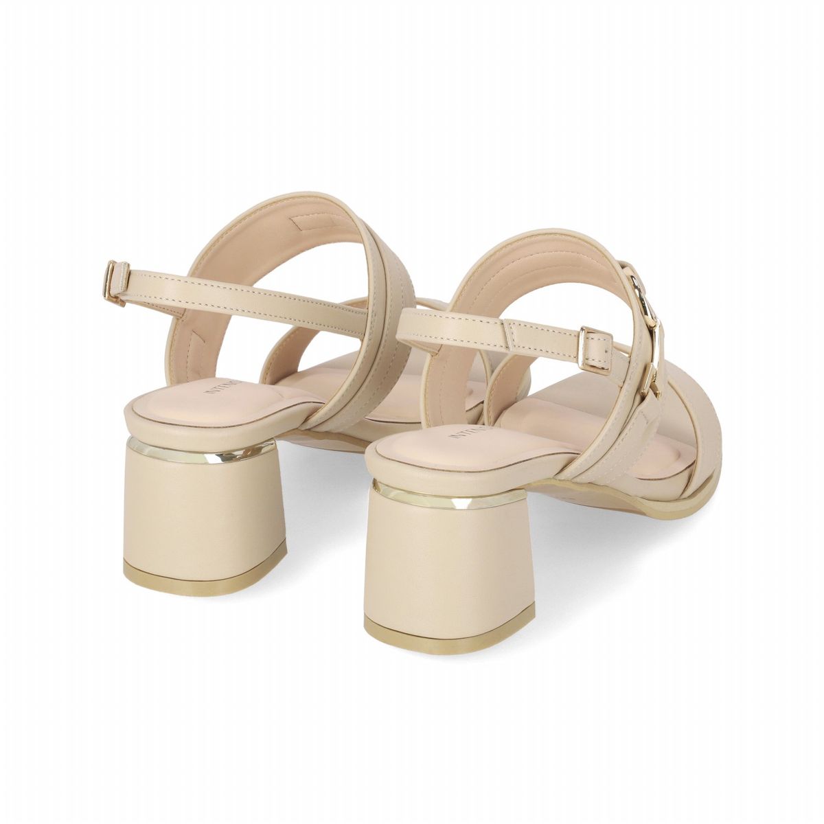 엘칸토(ELCANTO) 인텐스 여성 더블 스트랩 미들 힐 샌들 5.5cm LCWW38I426