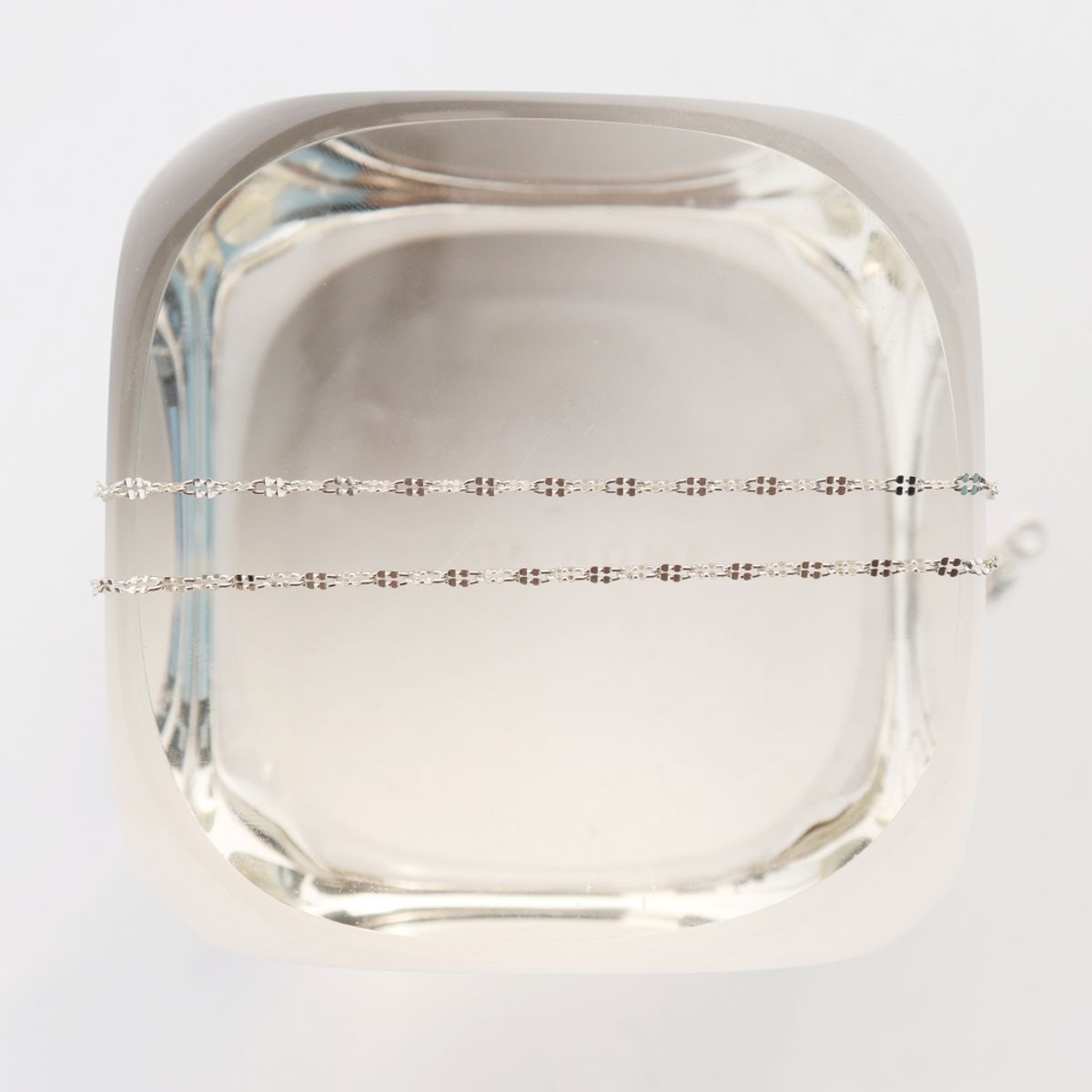 봉보(BONBEAU) Simple oval cutting silver chain Necklace 실버 925 오발 컷팅 체인 초커 목걸이