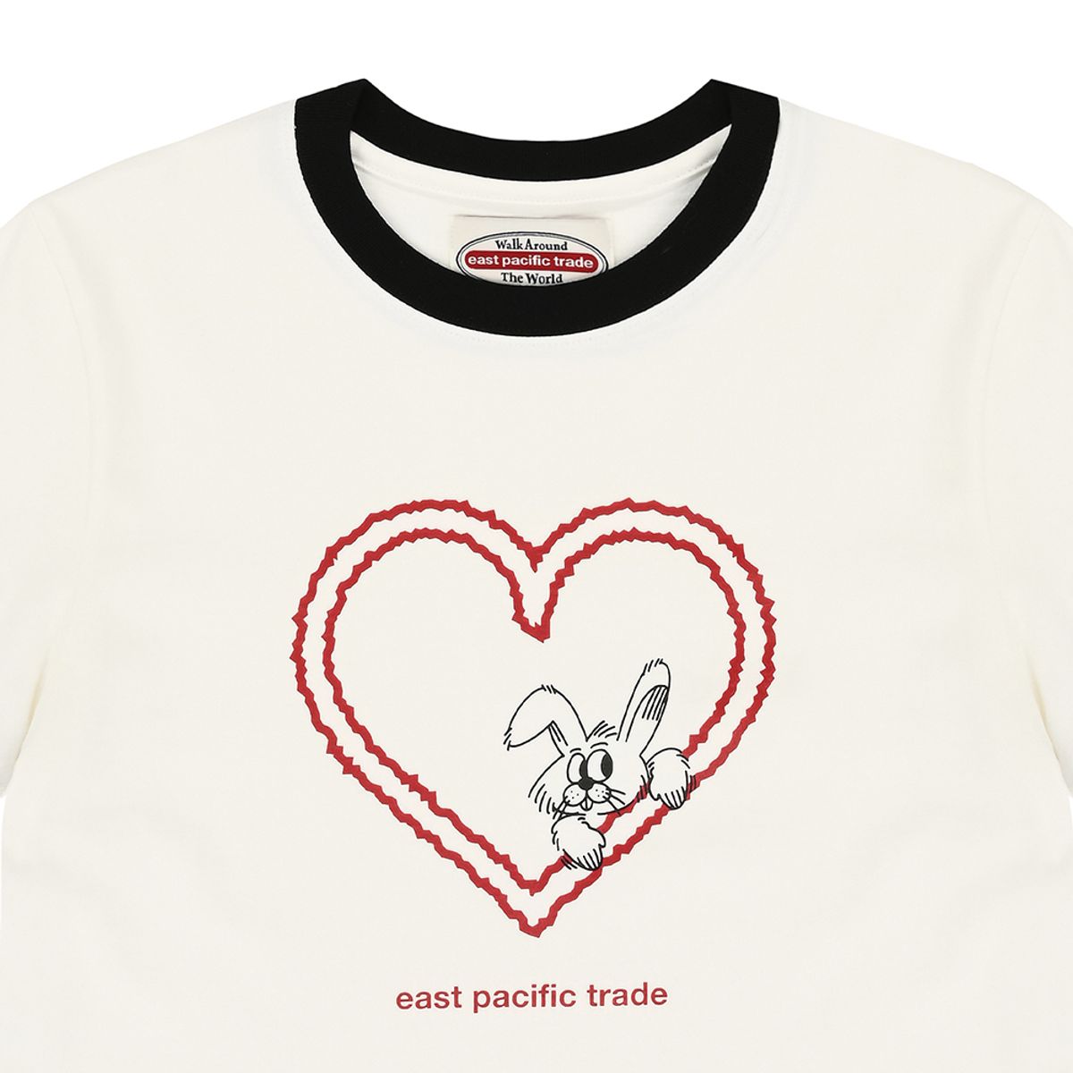 이피티(EPT) WM HEART NIBBLE RINGER T-SHIRT (WHITE/BLACK)