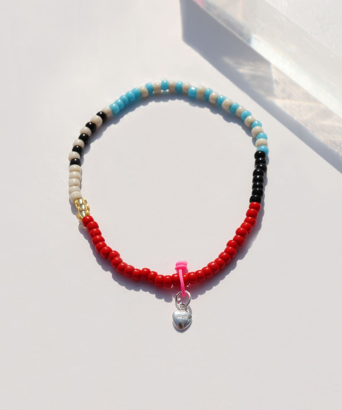 봉보(BONBEAU) Awesome color line glass beads Bracelet 컬러 믹스 글라스 비즈 밴딩 팔찌