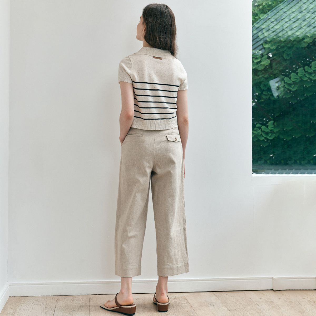 웬스데이딜라잇(WEDNESDAY DELIGHT) WD_One tuck linen wide pants