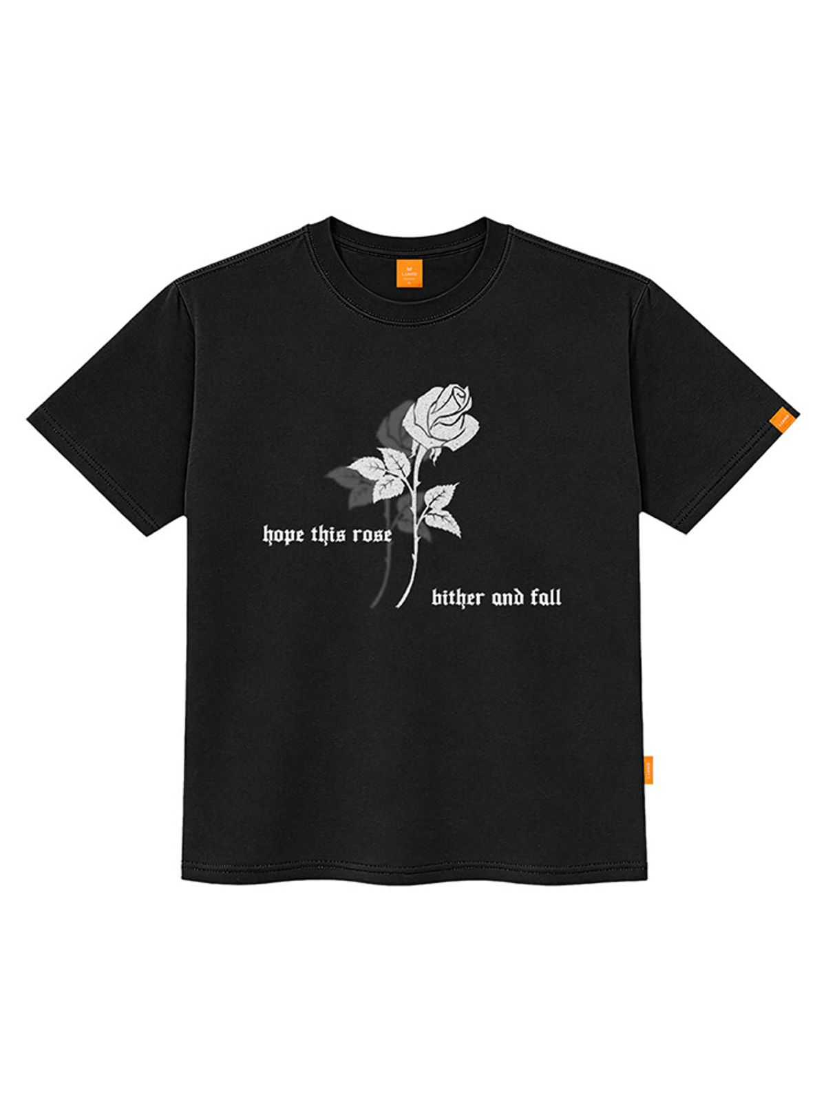 엘라모(LLAMO) 블랙로즈 반팔티셔츠 남녀공용 빅사이즈 S~4XL