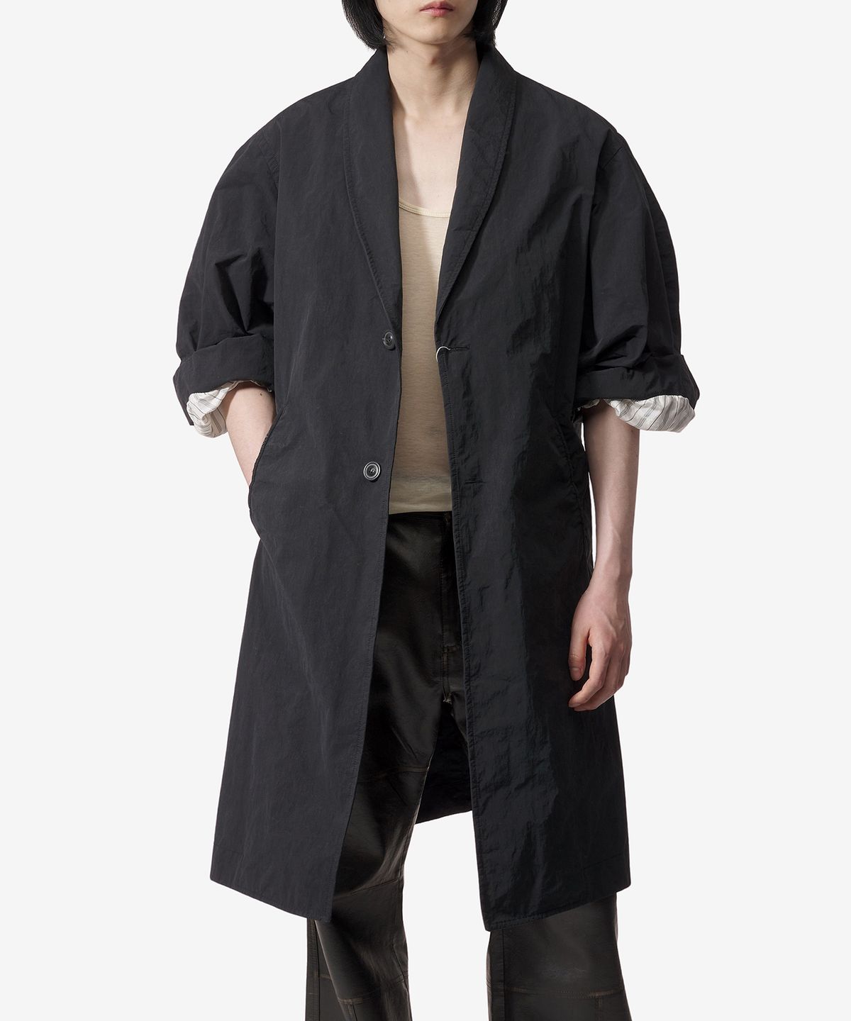 메종 마르지엘라(MAISON MARGIELA) 하드 나일론 코트 - 블랙 / S67AA0055M35044900