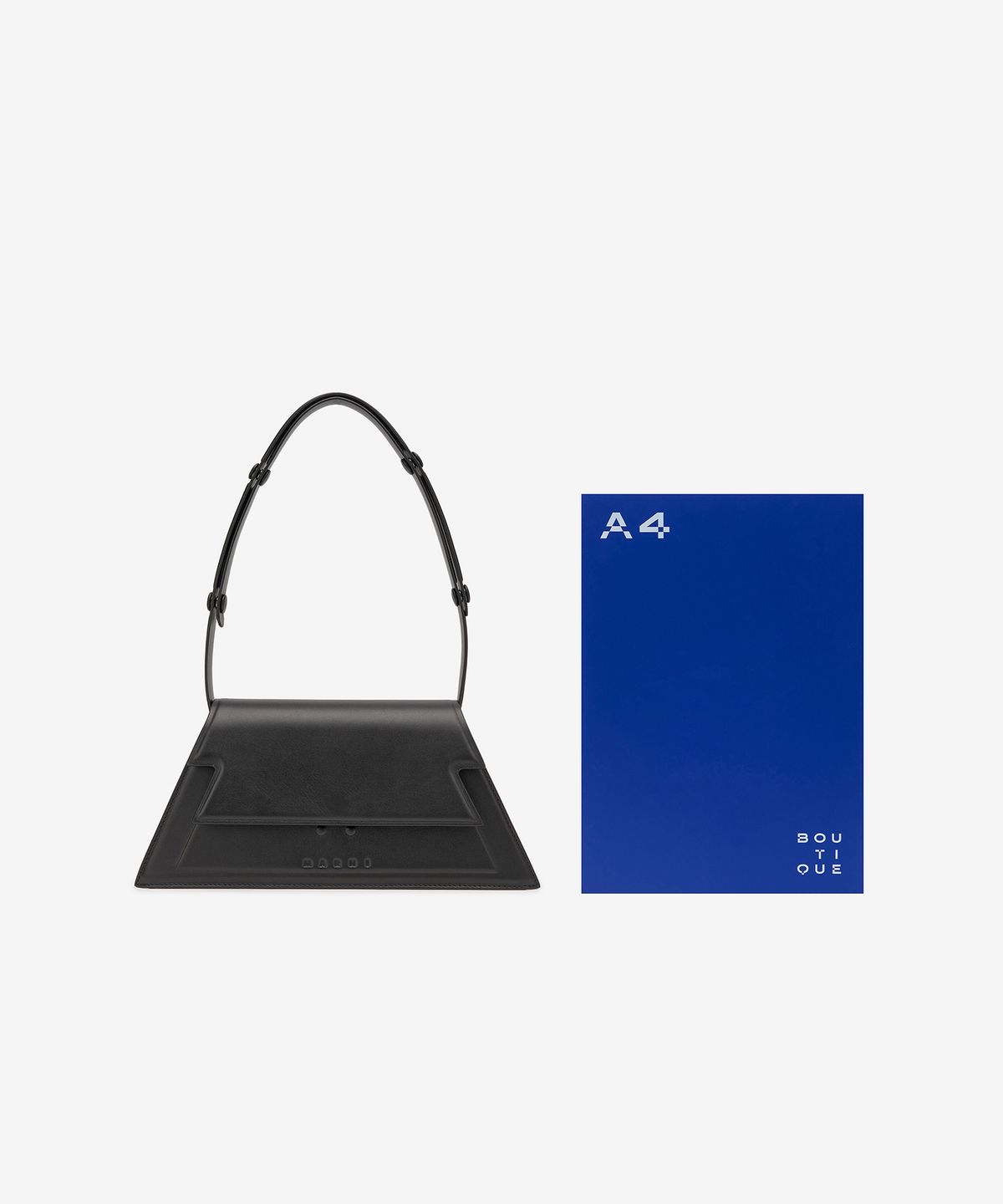 마르니(MARNI) 미디움 소가죽 숄더백 - 블랙 / SBMP0182L0P529800N99