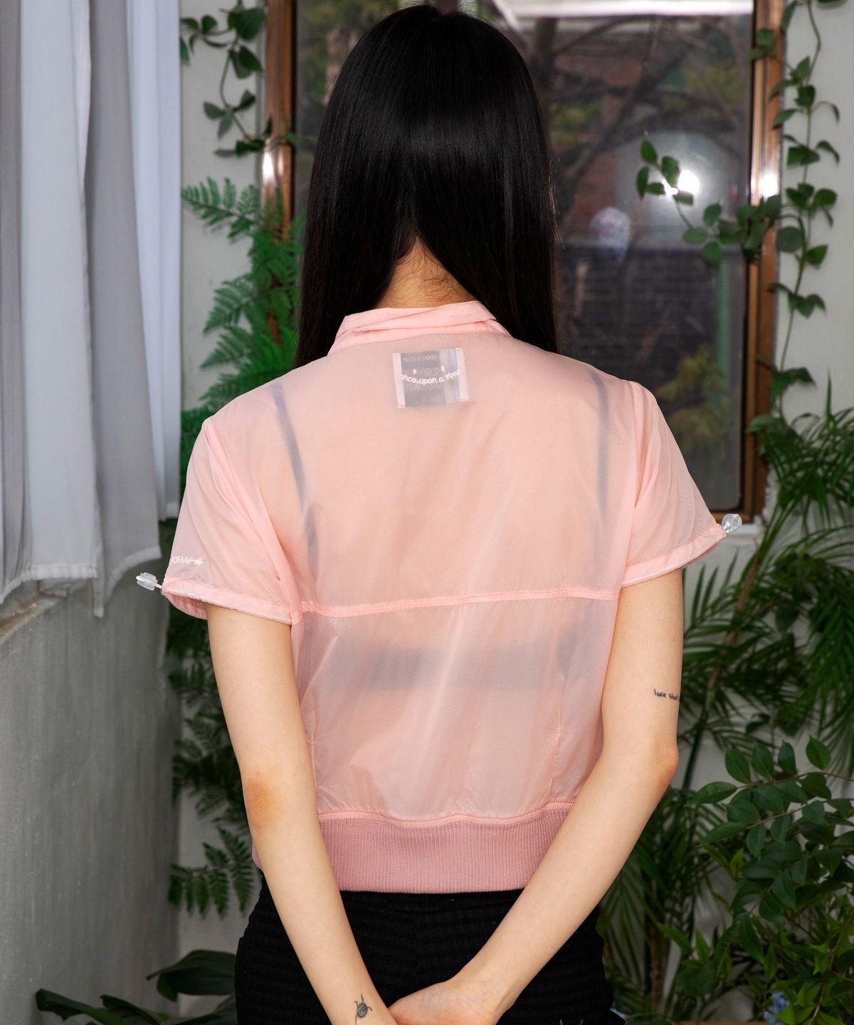 루나키후(RuNaKi'Hu') WXJ014 핀턱 반팔 자켓 (LIGHT PINK)