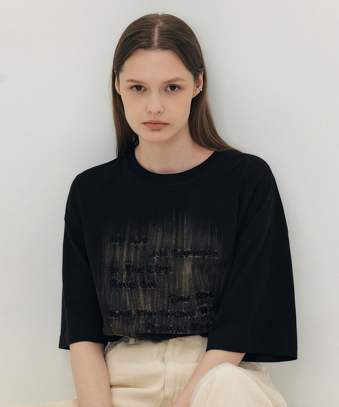 MUSINSA | CITYBREEZE Lettering short sleeve t-shirt_BLACK