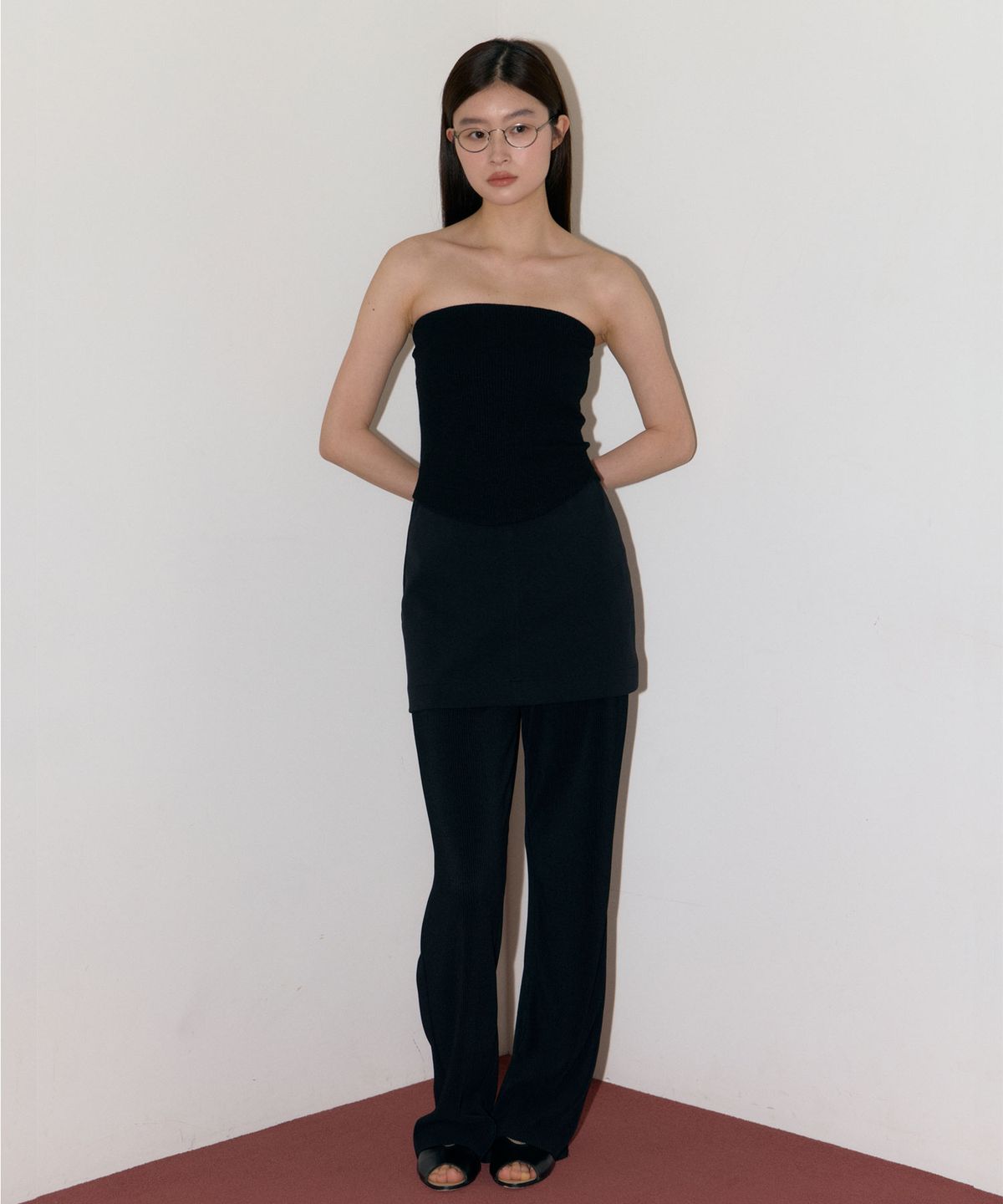 38컴온커먼(38COMEONCOMMON) Rib tube top (Black)