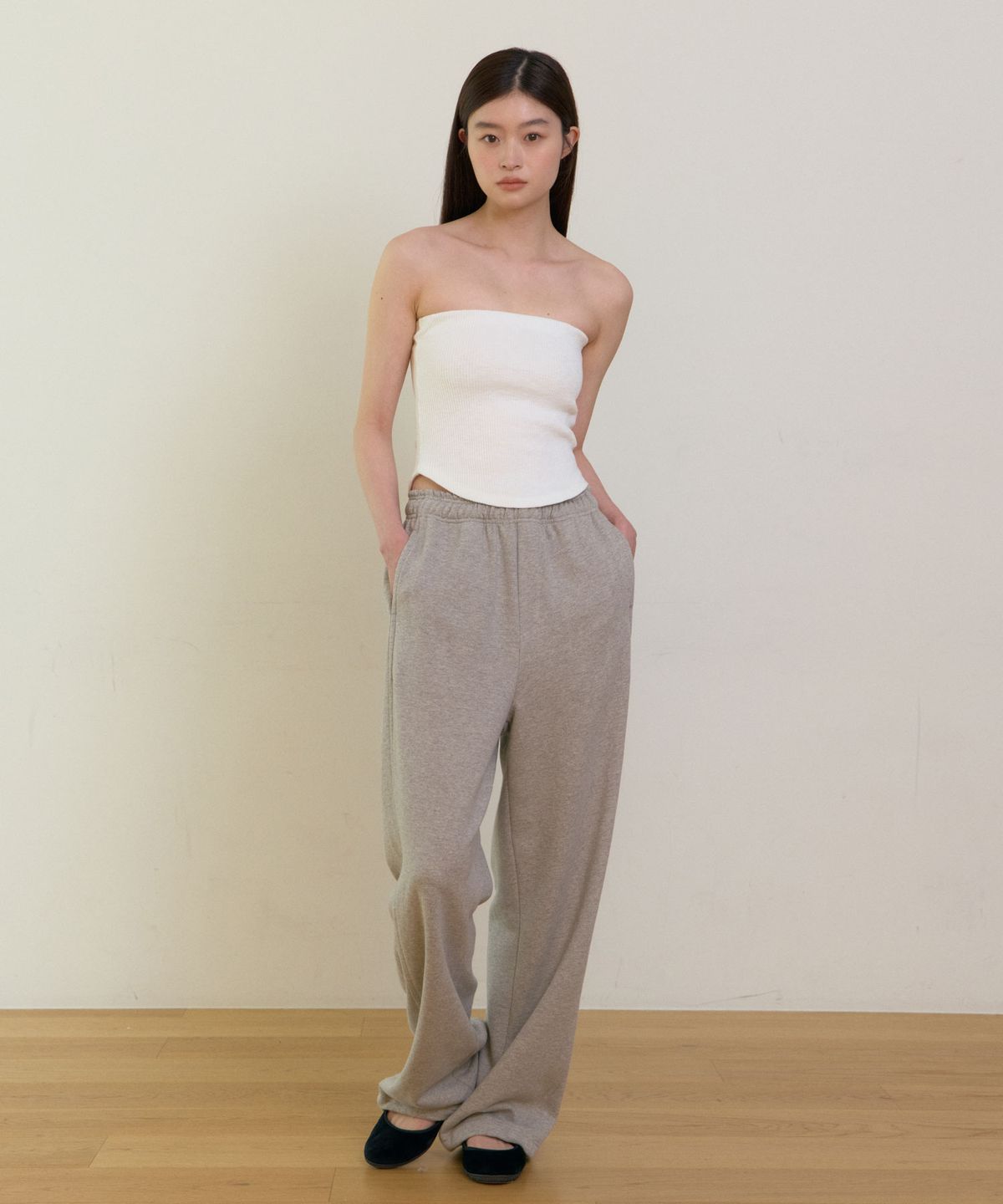 38컴온커먼(38COMEONCOMMON) Rib tube top (Ivory)