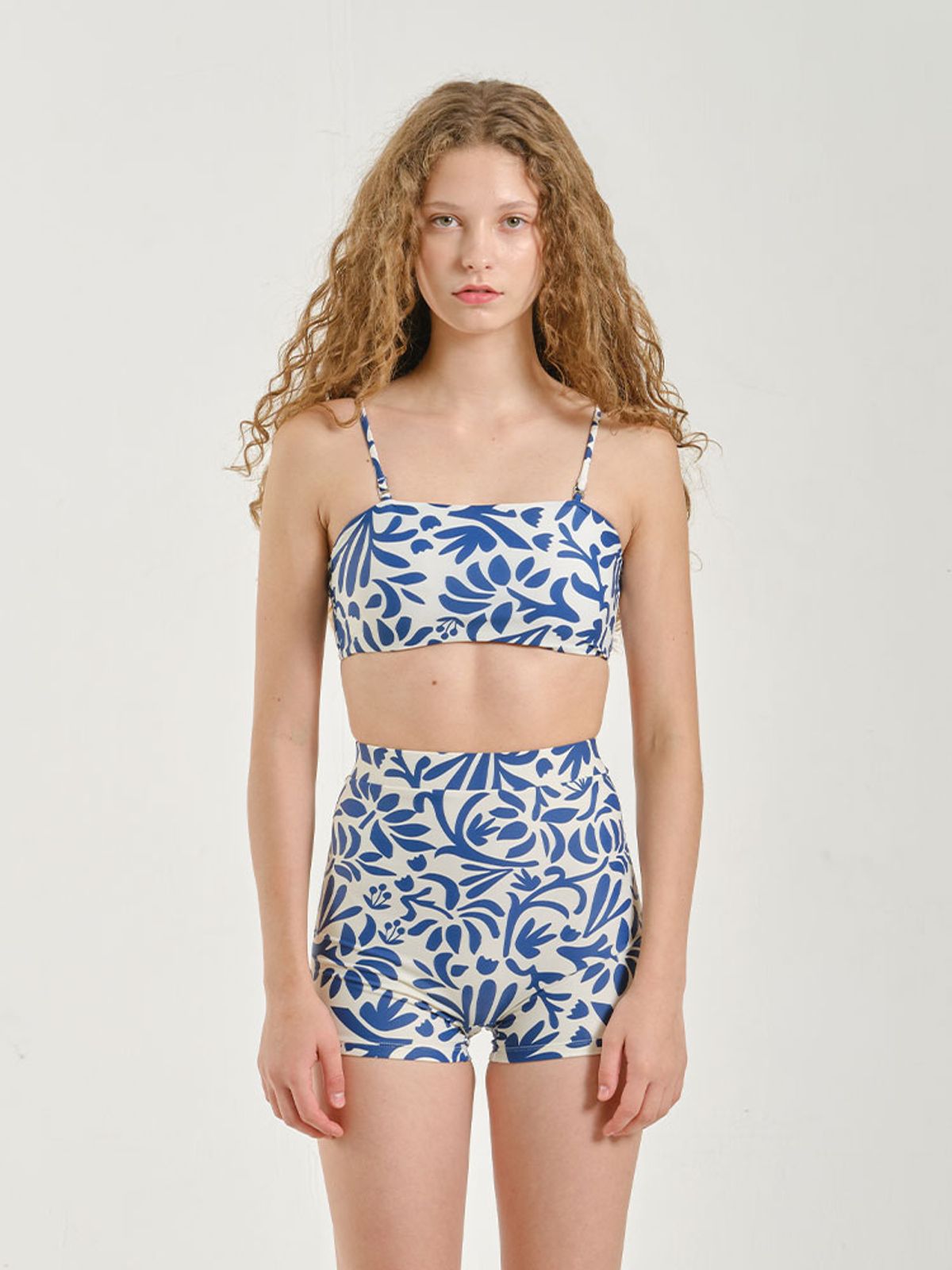 파인베이(FINEBAY) Bandeau Bikini Top, Ethnic Blue