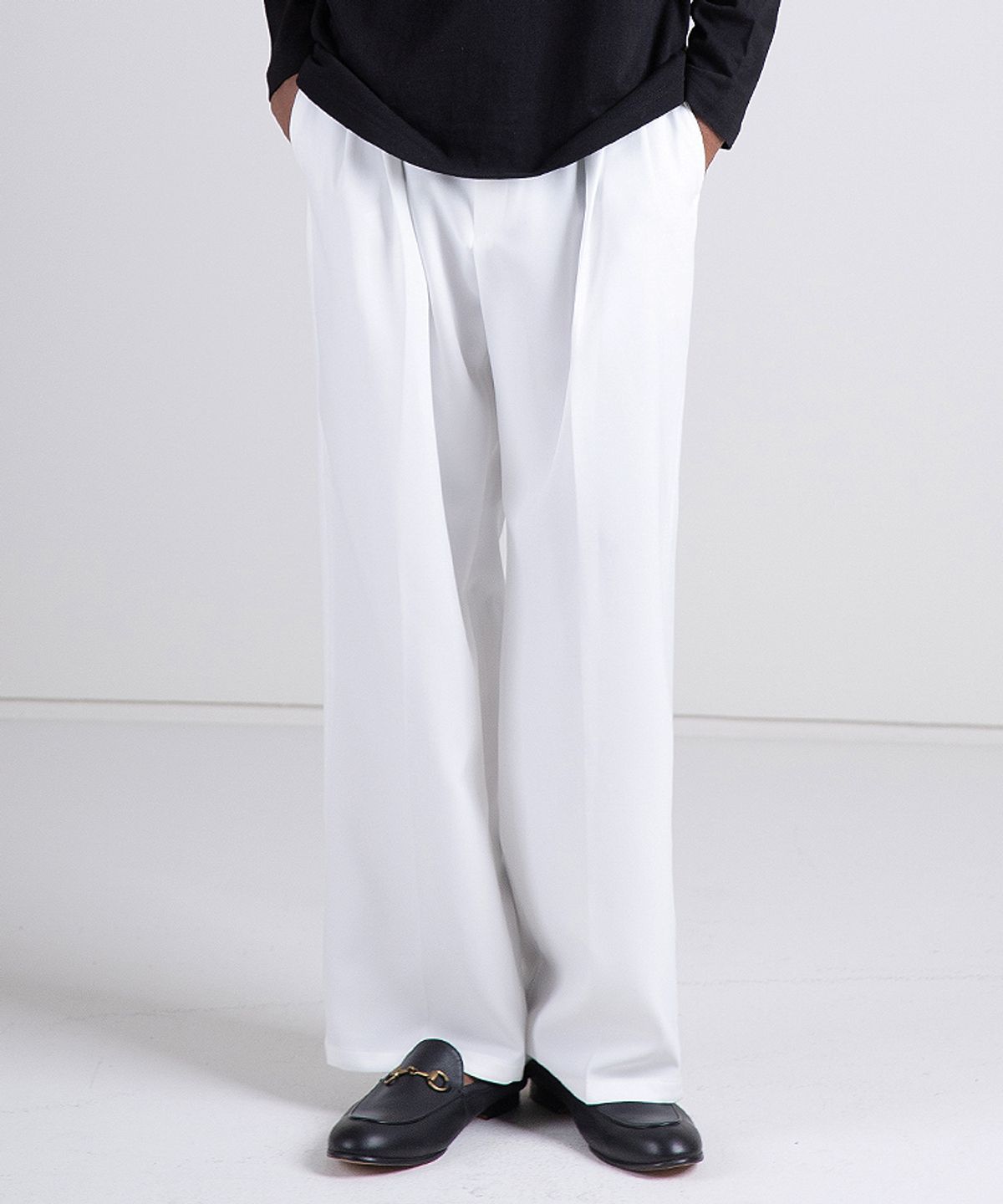 스트라이크(STRIKE) Pleated T/R Blend Wide Trousers (4COLOR)