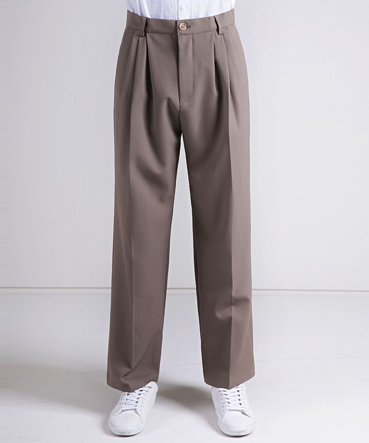 스트라이크(STRIKE) Pleated T/R Blend Wide Trousers (4COLOR)
