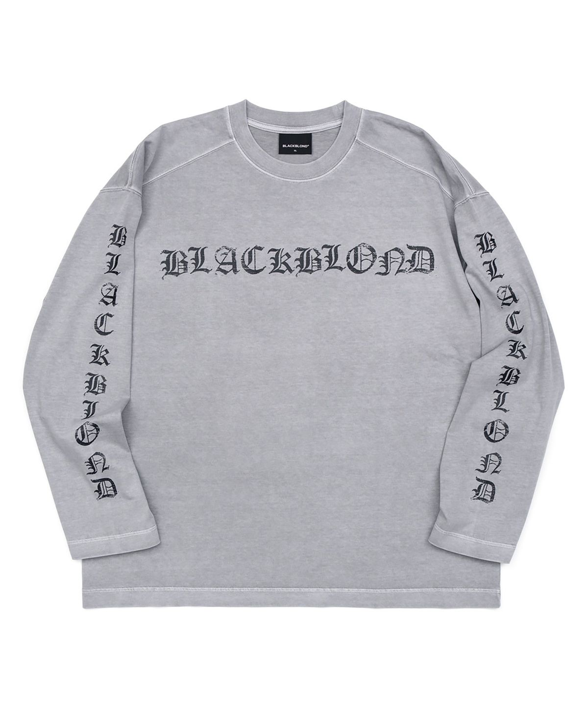 블랙블론드(BLACKBLOND) 비비디 크러쉬드 페이쓰 피그먼트 긴팔티 (그레이)