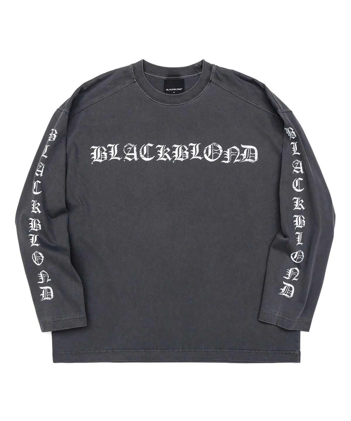 블랙블론드(BLACKBLOND) 비비디 크러쉬드 페이쓰 피그먼트 긴팔티 (차콜)