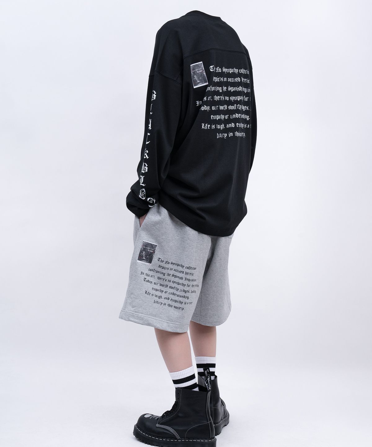 블랙블론드(BLACKBLOND) 비비디 크러쉬드 페이쓰 긴팔티 (블랙)