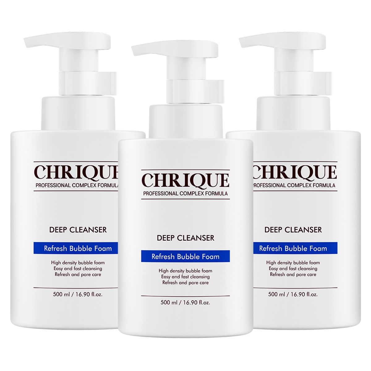 크리크(CHRIQUE) 뽀드득하고 개운한 리프레쉬 버블 폼 딥 클렌져 500ml x 1개
