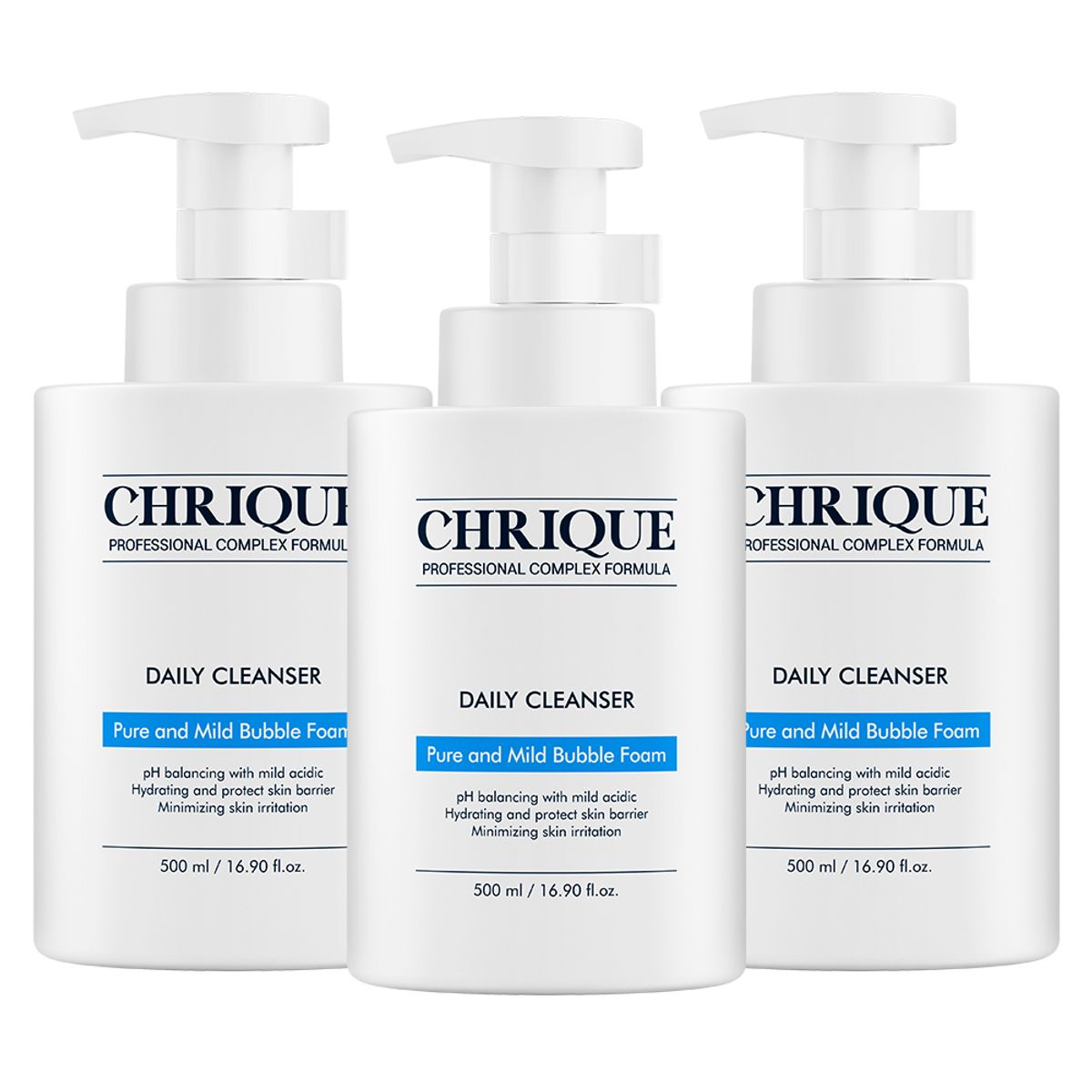 크리크(CHRIQUE) 보들보들하고 부드러운 약산성 퓨어 앤 마일드 버블 폼 데일리 클렌져 500ml x 1개