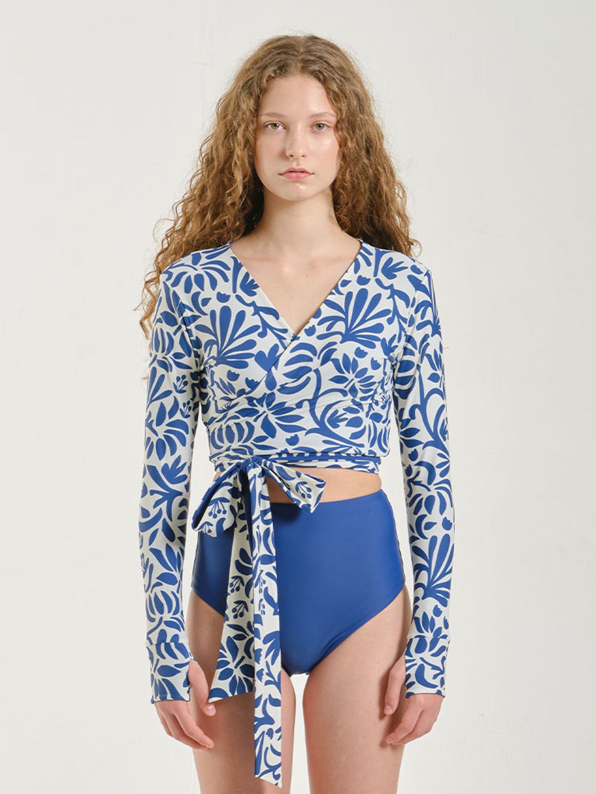 파인베이(FINEBAY) Reversible Wrap Cardigan, Blue