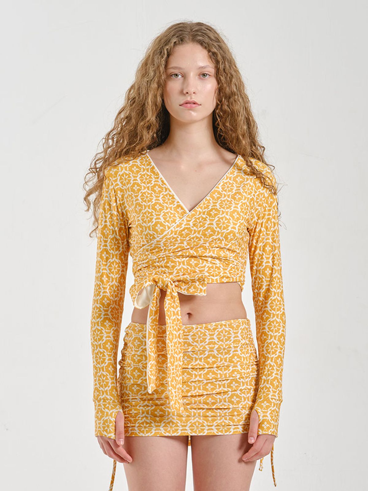 파인베이(FINEBAY) Reversible Wrap Cardigan, Yellow