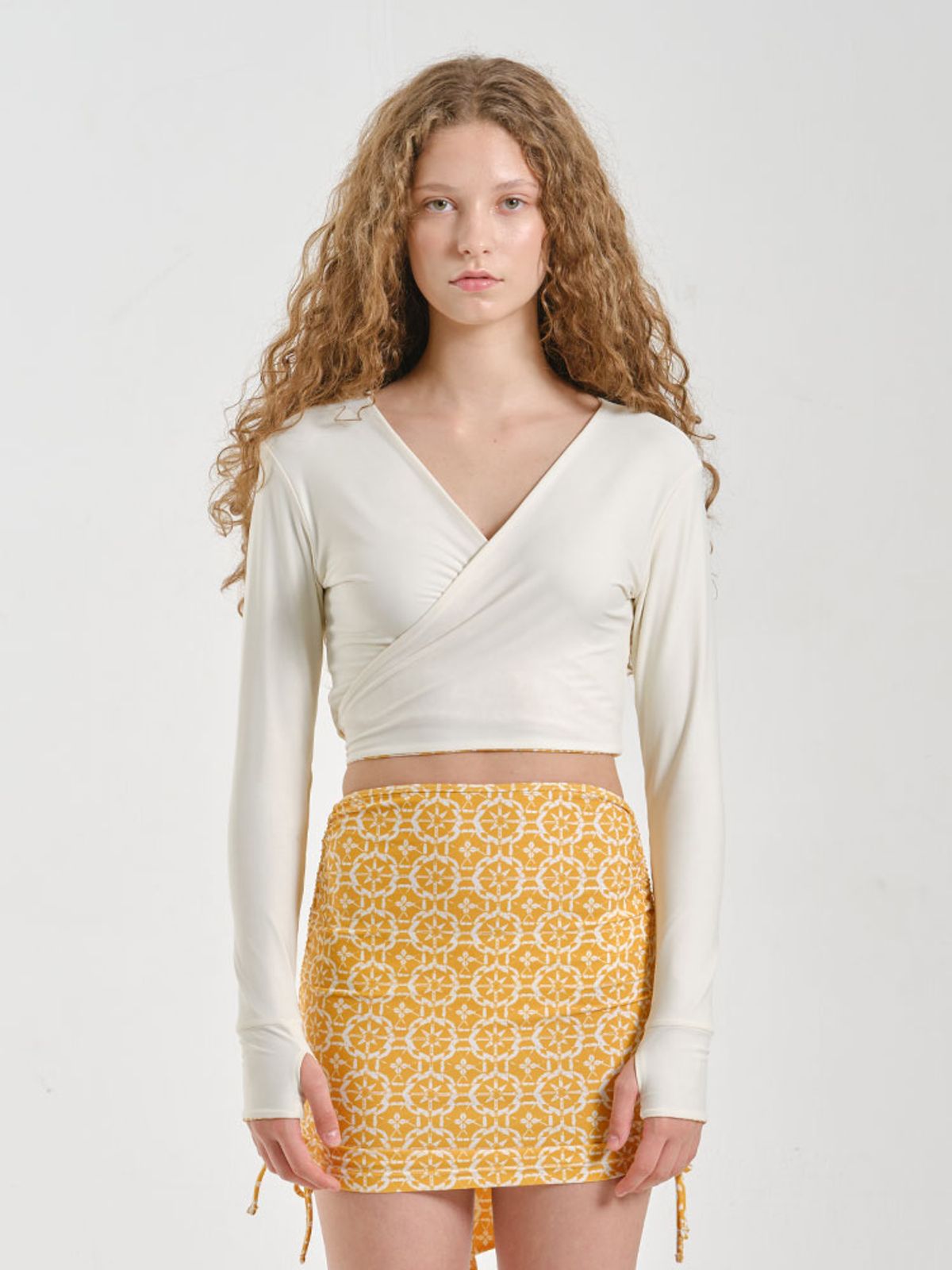 파인베이(FINEBAY) Reversible Wrap Cardigan, Yellow