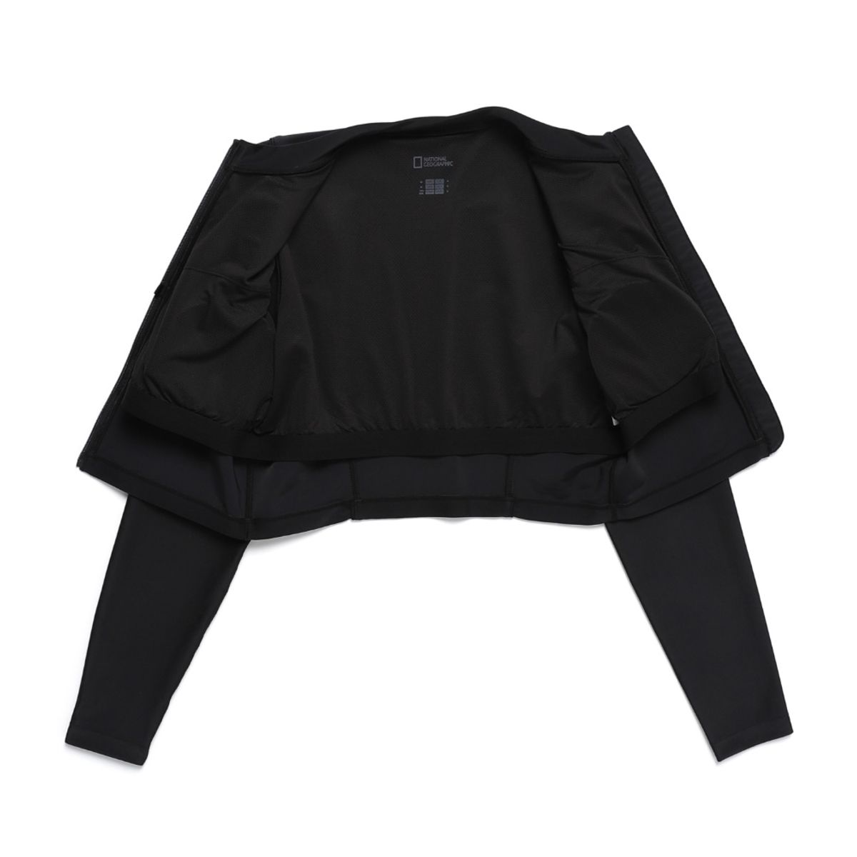내셔널지오그래픽(NATIONALGEOGRAPHIC) N242WRG620 여성 크롭 집업 래쉬가드 CARBON BLACK