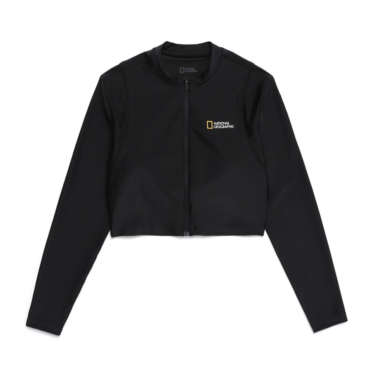 내셔널지오그래픽(NATIONALGEOGRAPHIC) N242WRG620 여성 크롭 집업 래쉬가드 CARBON BLACK