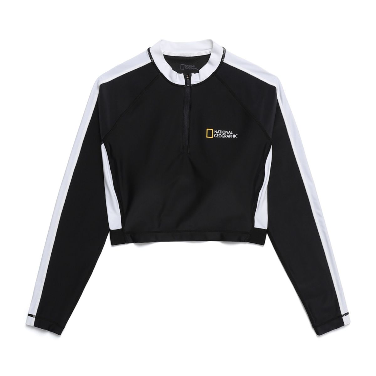 내셔널지오그래픽(NATIONALGEOGRAPHIC) N242WRG610 여성 크롭 반집업 래쉬가드 CARBON BLACK