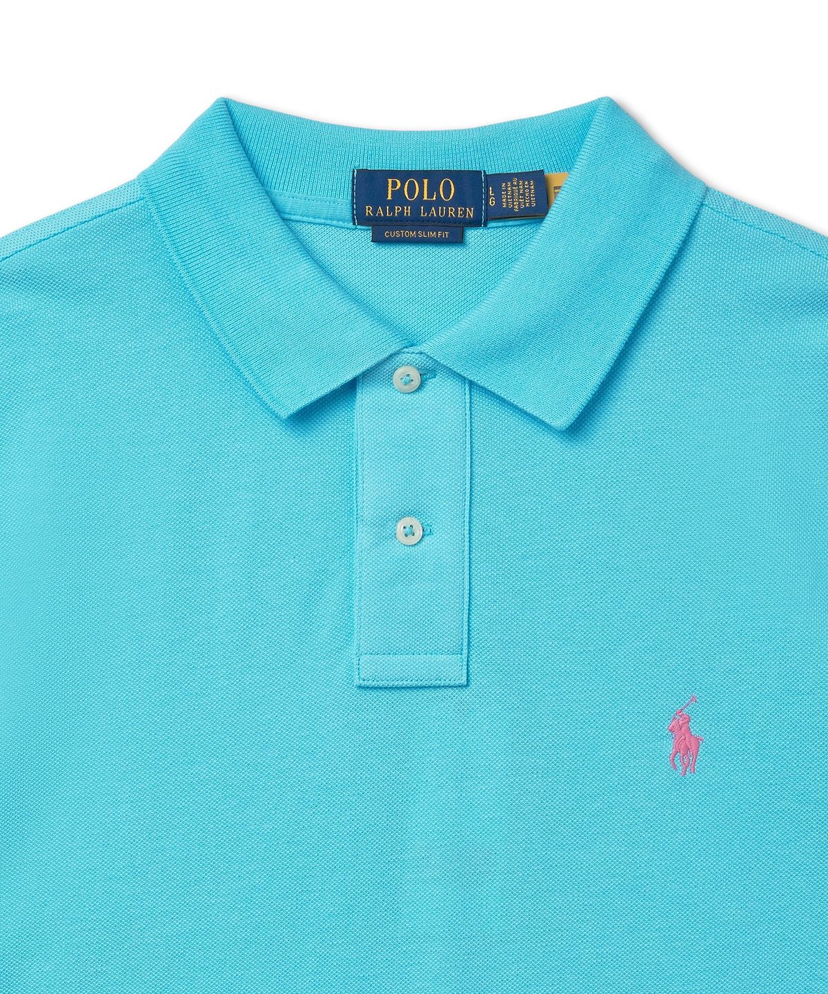 폴로 랄프 로렌(POLO RALPH LAUREN) 커스텀 슬림핏 메시 폴로 셔츠 - 터콰이즈 노바