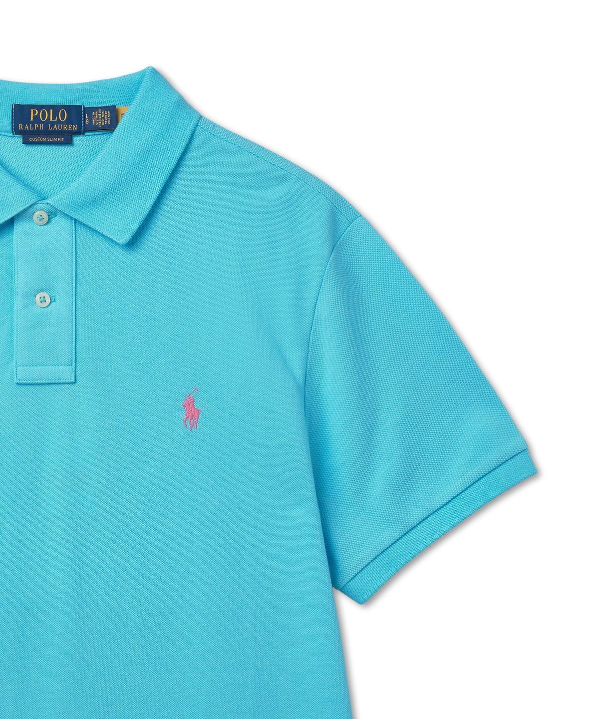 폴로 랄프 로렌(POLO RALPH LAUREN) 커스텀 슬림핏 메시 폴로 셔츠 - 터콰이즈 노바