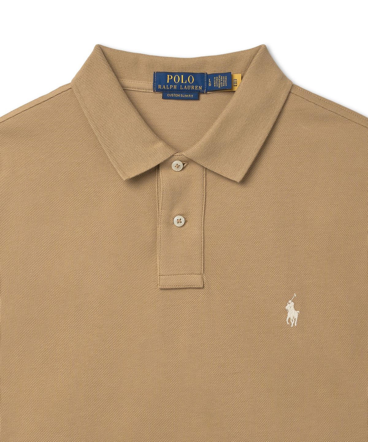 폴로 랄프 로렌(POLO RALPH LAUREN) 커스텀 슬림핏 메시 폴로 셔츠 - 미디엄 베이지