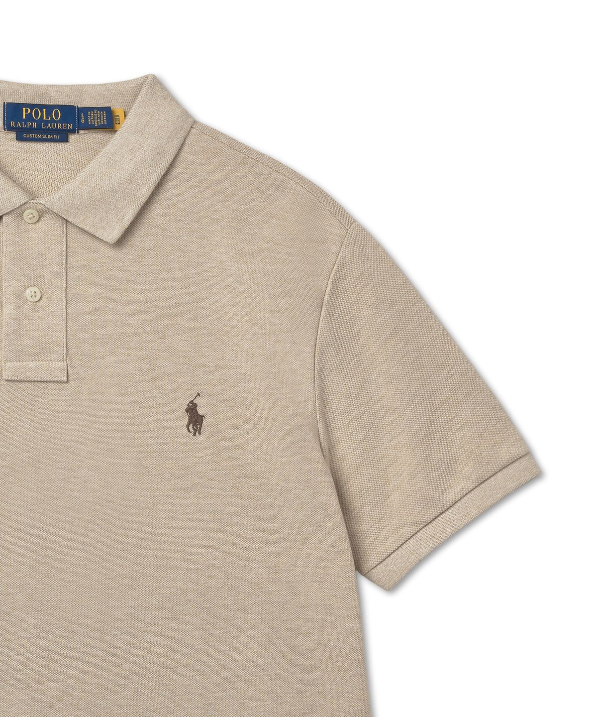 폴로 랄프 로렌(POLO RALPH LAUREN) 커스텀 슬림핏 메시 폴로 셔츠 - 엑스페디션 듄 헤더/c