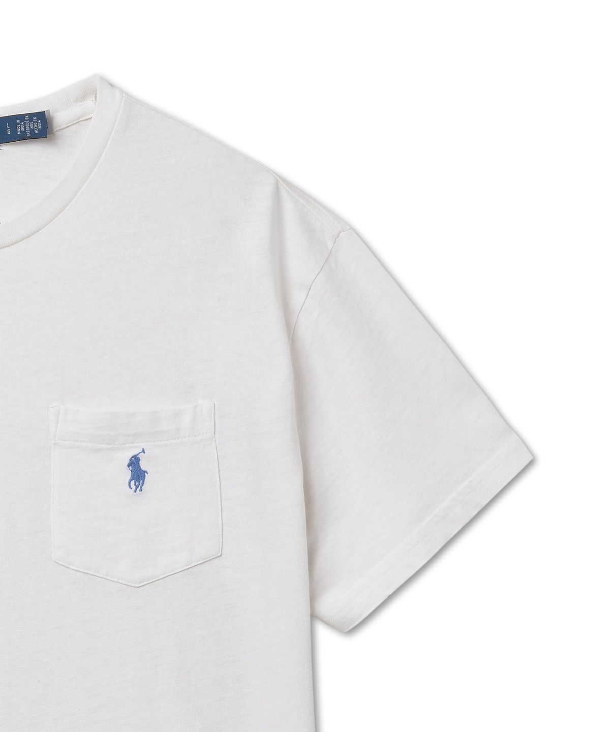 폴로 랄프 로렌(POLO RALPH LAUREN) 클래식핏 코튼 린넨 포켓 티셔츠 - 화이트