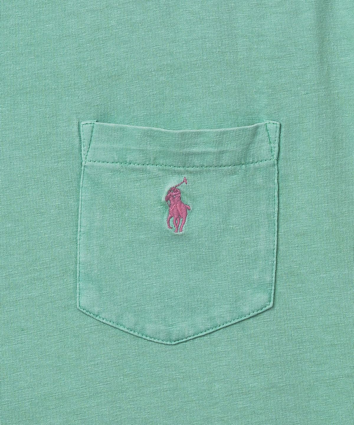 폴로 랄프 로렌(POLO RALPH LAUREN) 클래식핏 코튼 린넨 포켓 티셔츠 - 그린