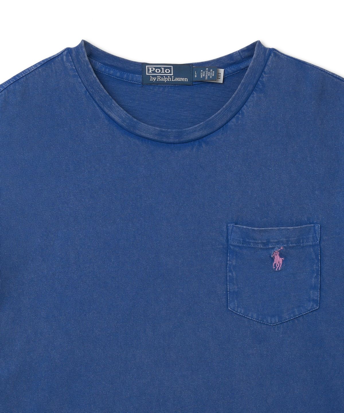 폴로 랄프 로렌(POLO RALPH LAUREN) 클래식핏 코튼 린넨 포켓 티셔츠 - 블루