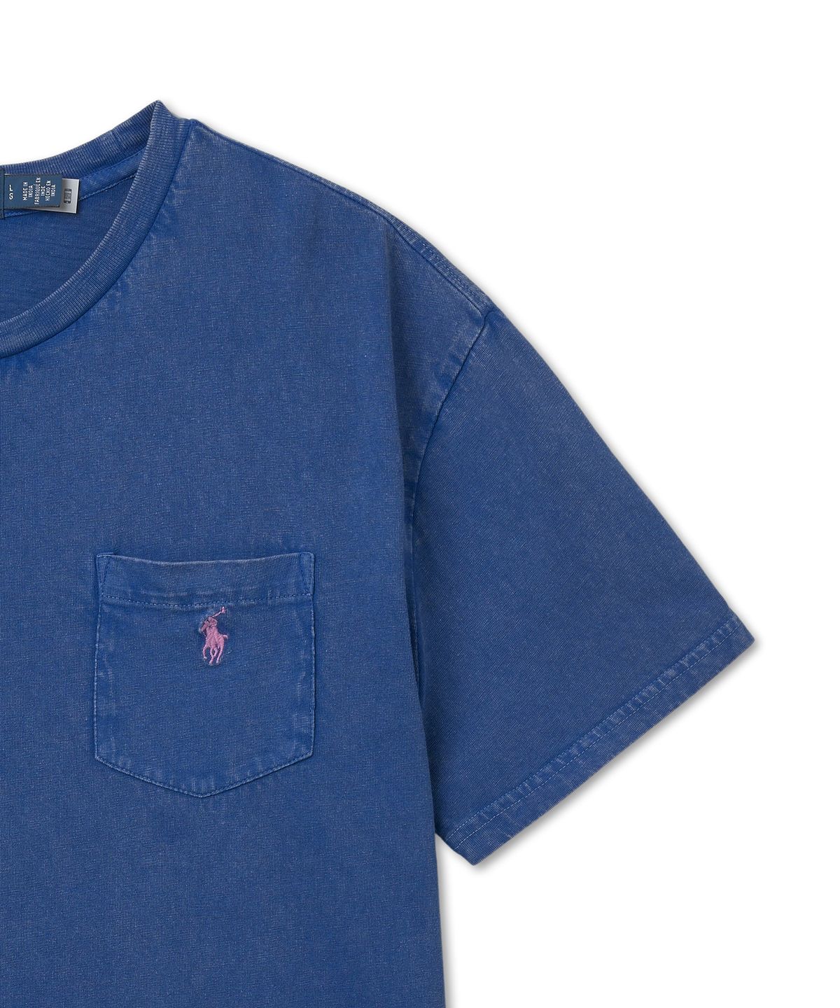 폴로 랄프 로렌(POLO RALPH LAUREN) 클래식핏 코튼 린넨 포켓 티셔츠 - 블루