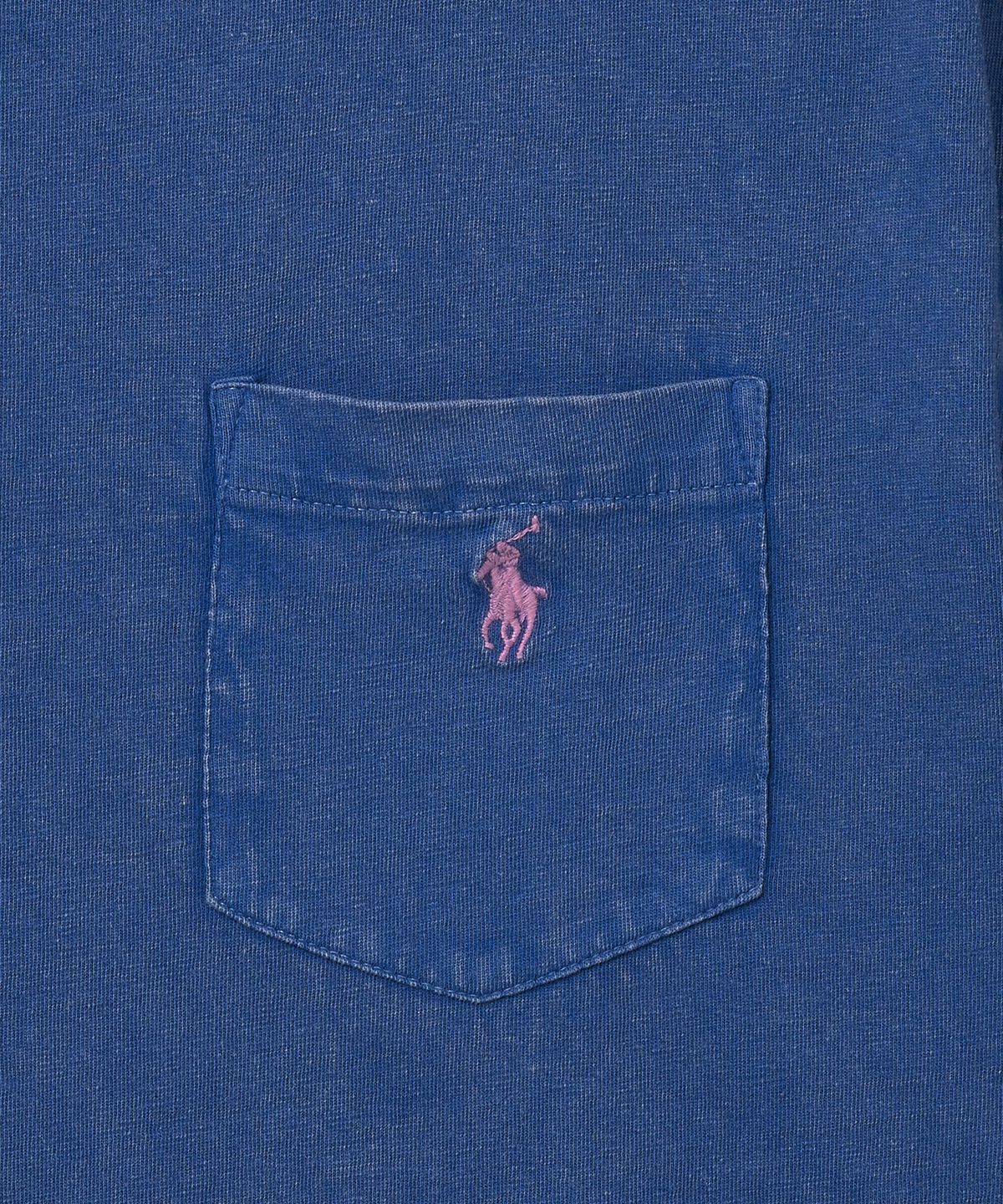 폴로 랄프 로렌(POLO RALPH LAUREN) 클래식핏 코튼 린넨 포켓 티셔츠 - 블루