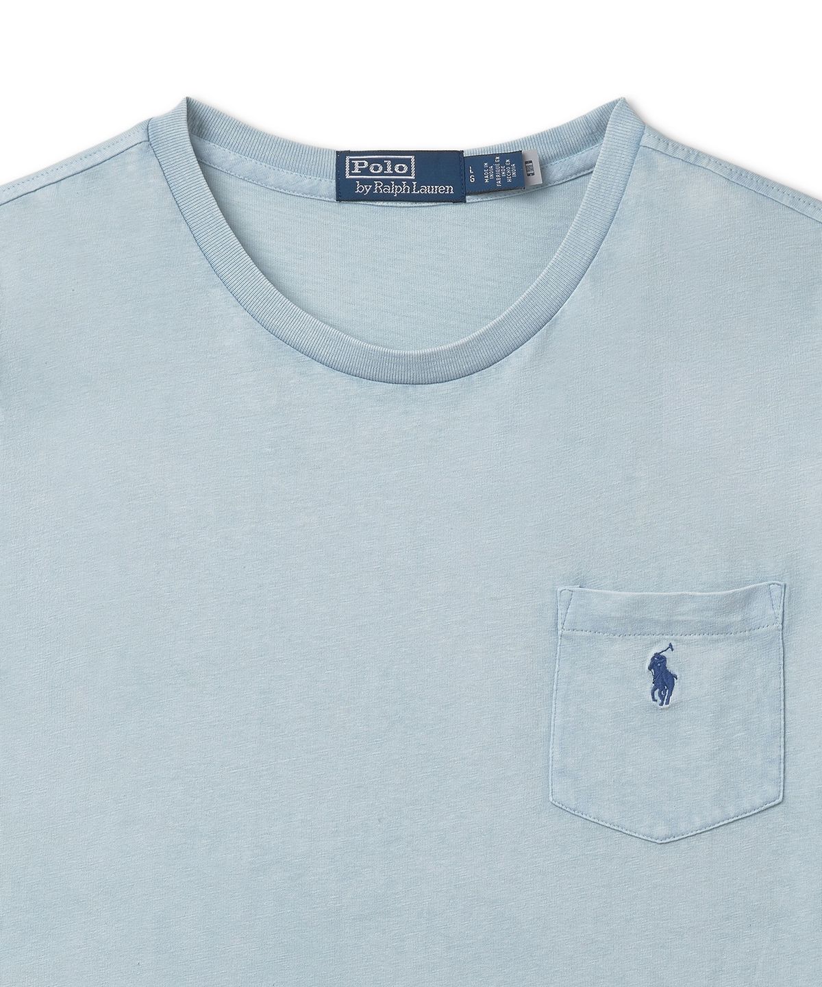 폴로 랄프 로렌(POLO RALPH LAUREN) 클래식핏 코튼 린넨 포켓 티셔츠 - 블루