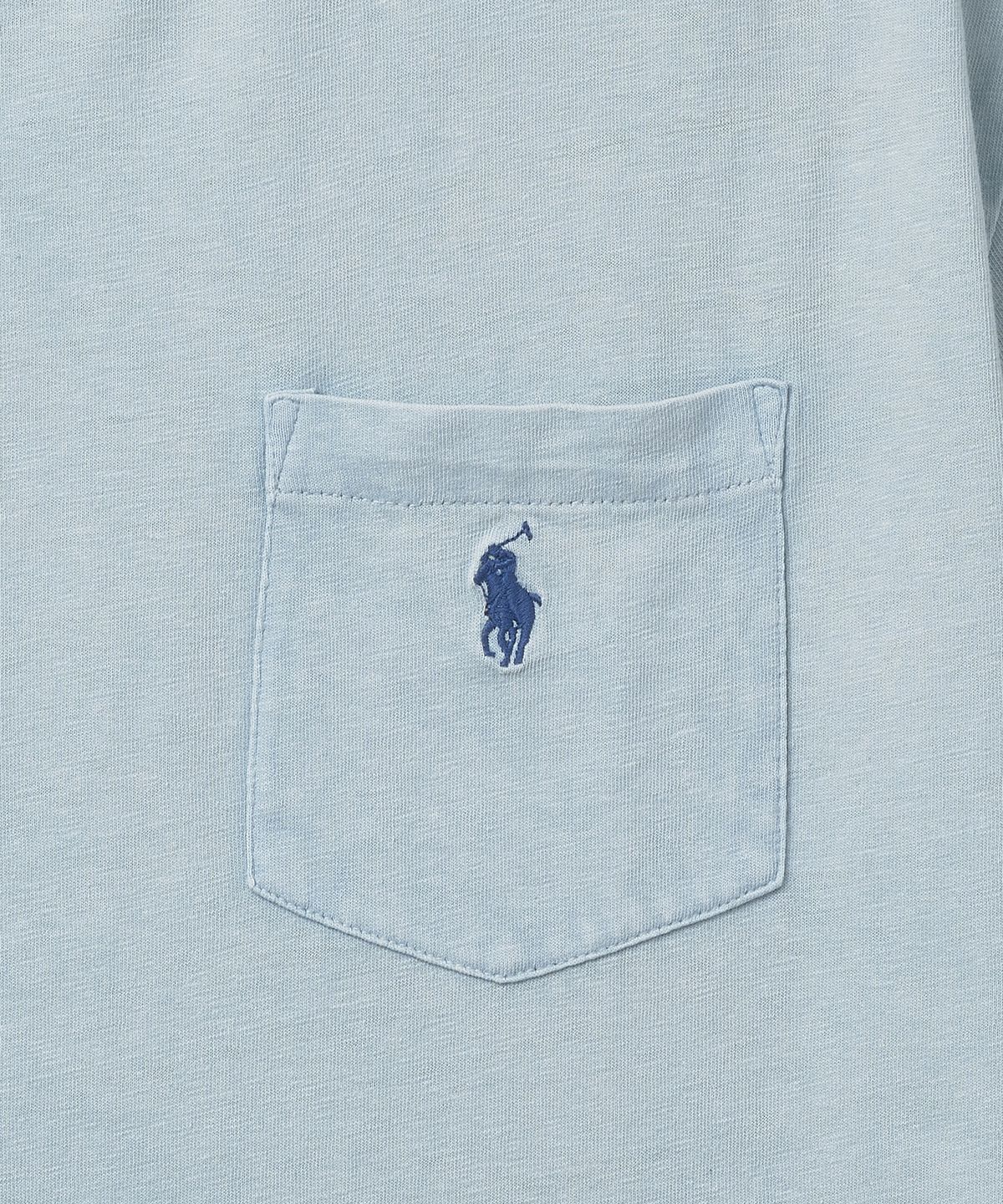 폴로 랄프 로렌(POLO RALPH LAUREN) 클래식핏 코튼 린넨 포켓 티셔츠 - 블루