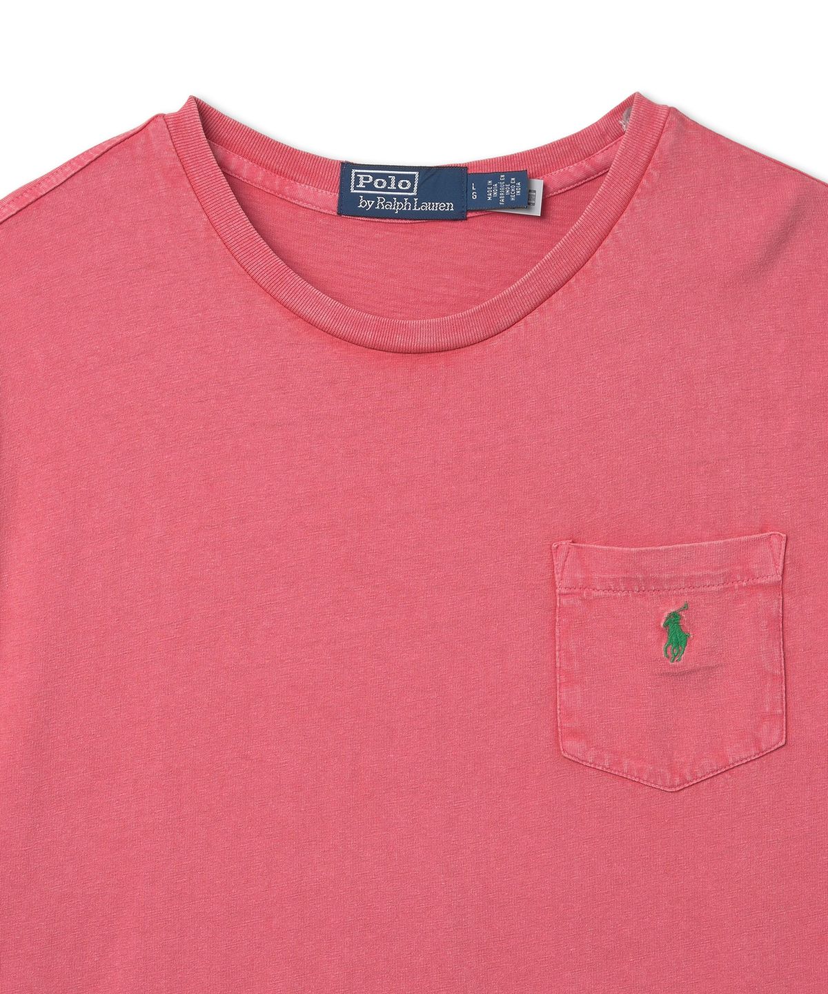 폴로 랄프 로렌(POLO RALPH LAUREN) 클래식핏 코튼 린넨 포켓 티셔츠 - 레드