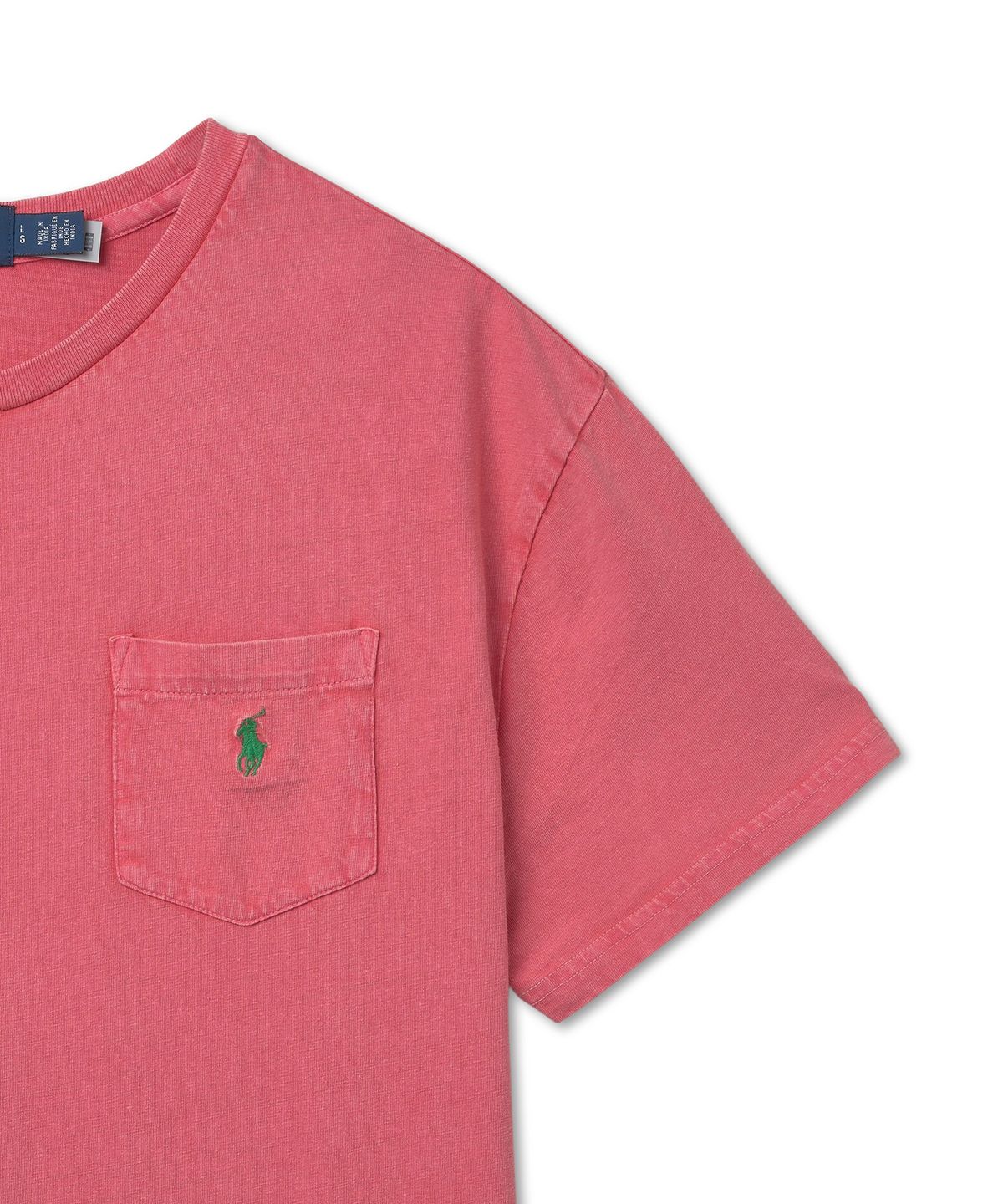 폴로 랄프 로렌(POLO RALPH LAUREN) 클래식핏 코튼 린넨 포켓 티셔츠 - 레드
