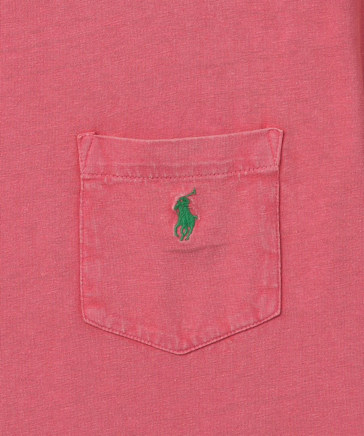 폴로 랄프 로렌(POLO RALPH LAUREN) 클래식핏 코튼 린넨 포켓 티셔츠 - 레드