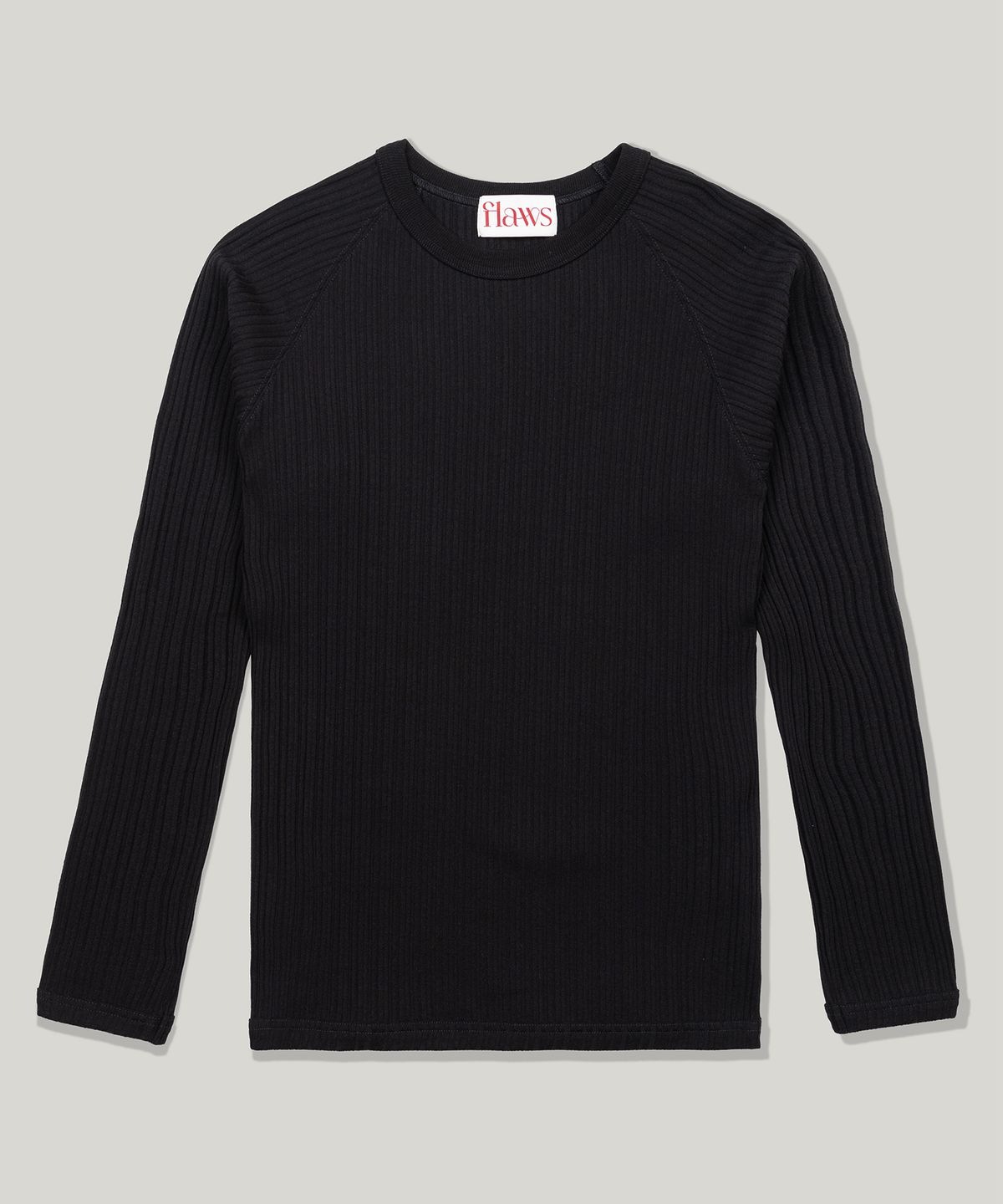 플로즈룸(FLAWSROOM) Ribbed Slim Long Sleeve [BLACK]