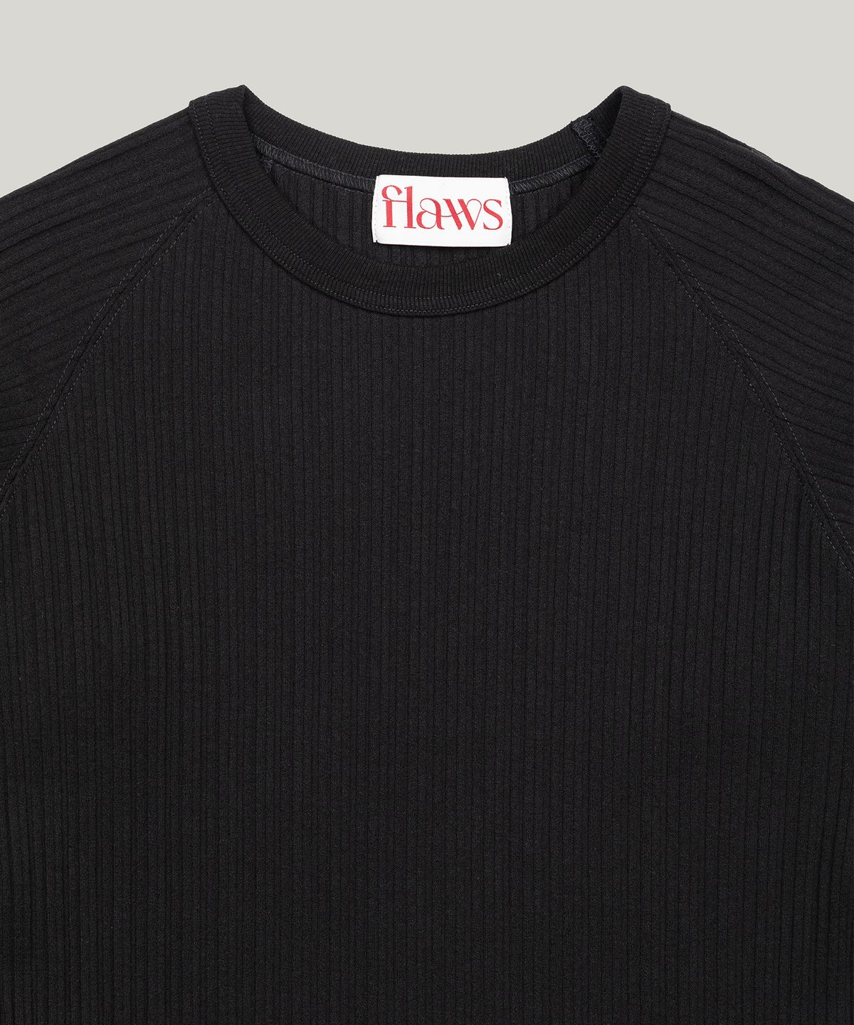 플로즈룸(FLAWSROOM) Ribbed Slim Long Sleeve [BLACK]