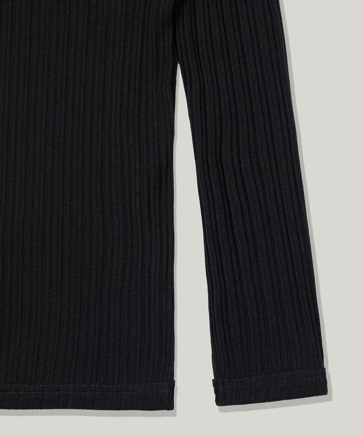 플로즈룸(FLAWSROOM) Ribbed Slim Long Sleeve [BLACK]