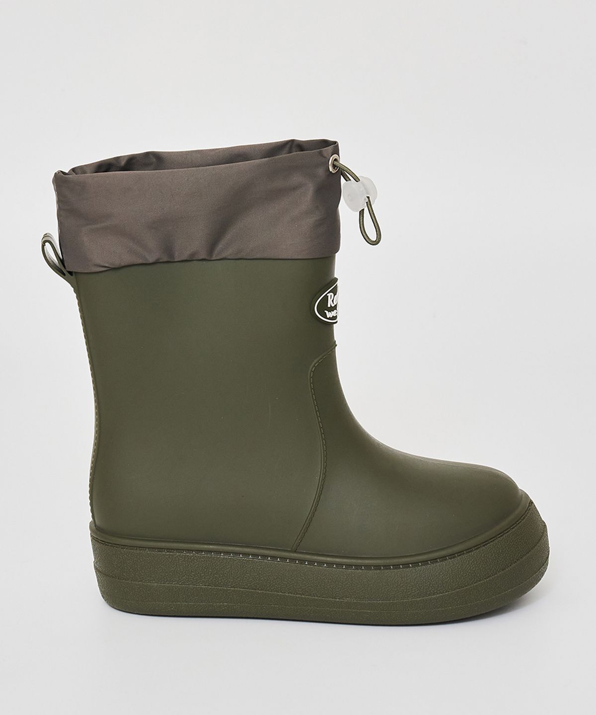 리끌로우(RECLOW) RC RE-RAIN SHIRRING 레인부츠 KHAKI