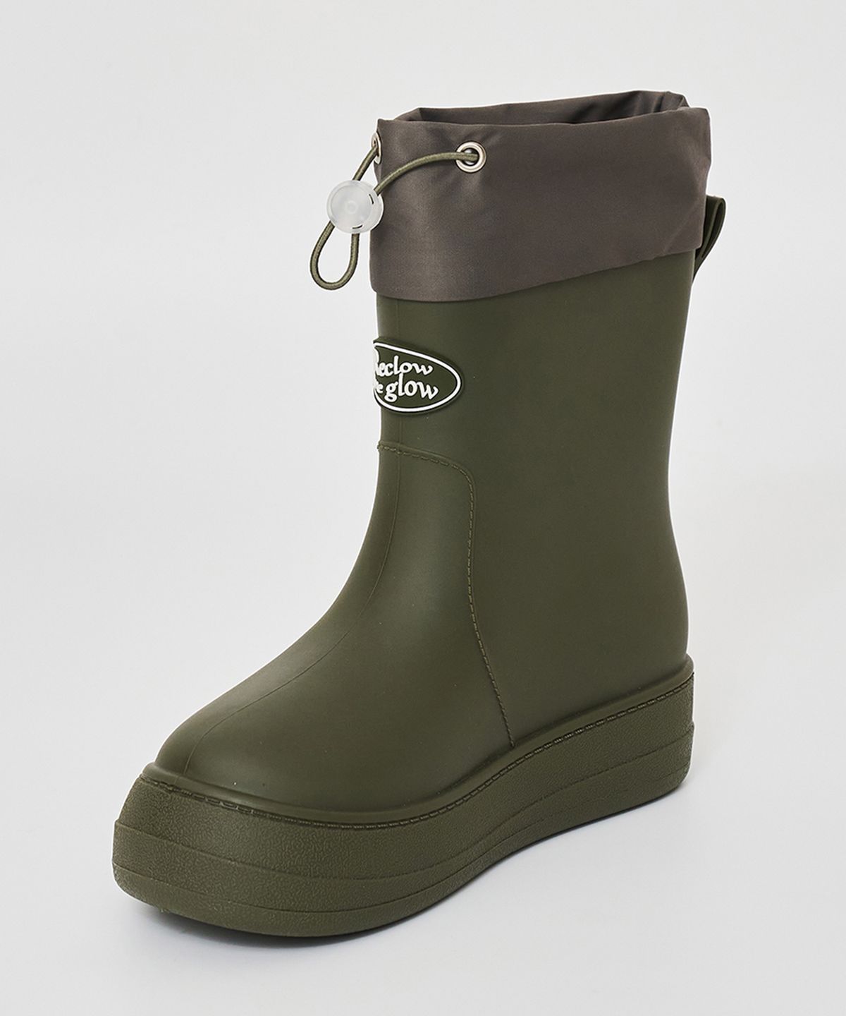 리끌로우(RECLOW) RC RE-RAIN SHIRRING 레인부츠 KHAKI