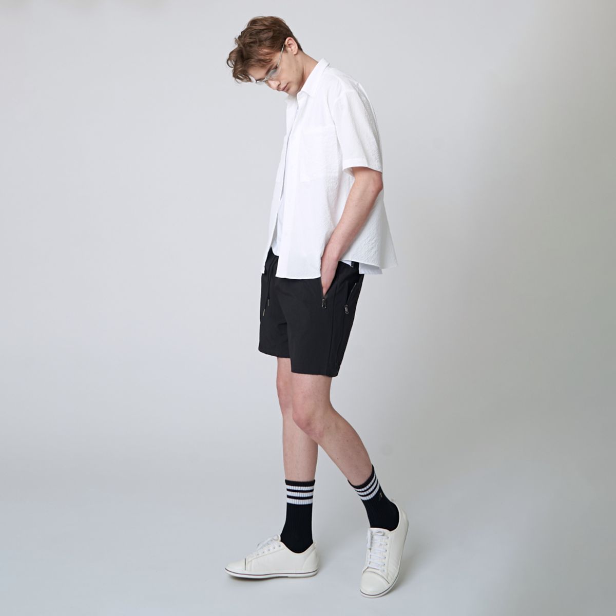 애스플래폼(ATHPLATFORM) AU41SH03 하프슬리브 셔츠_화이트
