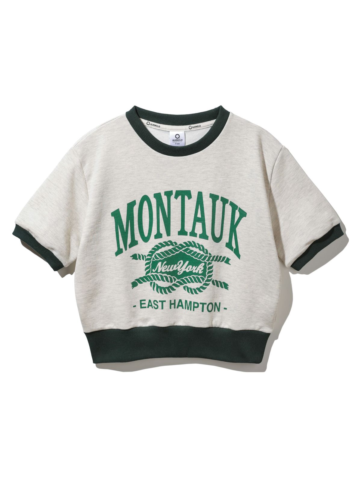 앨빈클로(ALVINCLO) MONTAUK 크롭 반팔 맨투맨 AST4565 (4 COLOR)