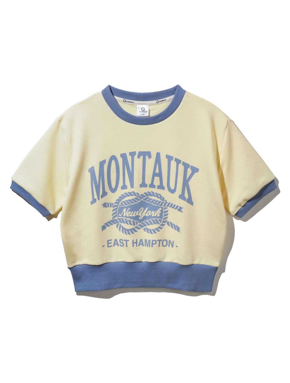 앨빈클로(ALVINCLO) MONTAUK 크롭 반팔 맨투맨 AST4565 (4 COLOR)